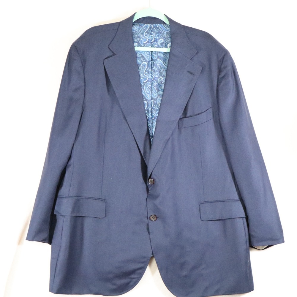 Suitsupply La Spalla Navy Suit Size **Sz 46-48 Super 110s Vitale Barberis
